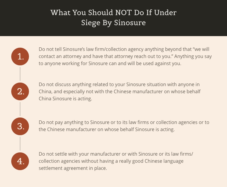 What not to do if under siege by sinosure