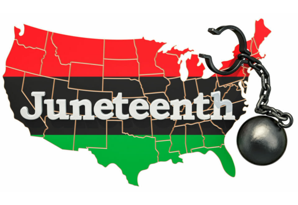 Juneteenth Independence Day concept, 3D rendering
