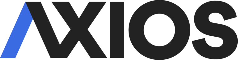 Axios logo on a black background.