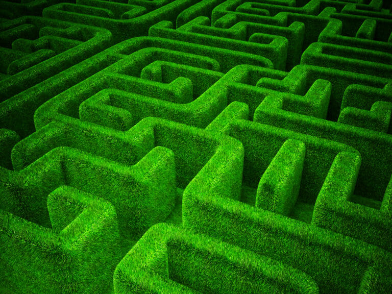 Green floral maze