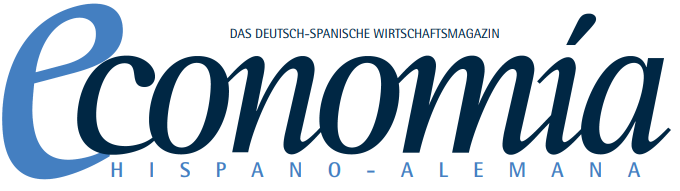 Logo of Economía Hispano-Alemana, a German-Spanish business magazine. The text features the magazine's name in stylized large letters, with a subheader indicating it is the German-Spanish business magazine.