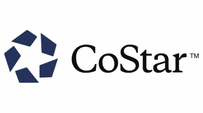 The CoStar logo features a navy geometric star symbol to the left of the word "CoStar" in black serif font with a trademark symbol.