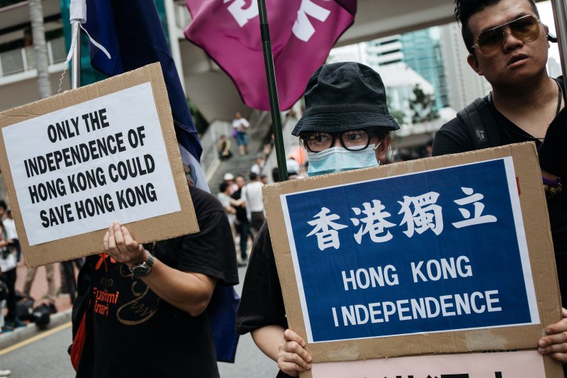 jóvenes de Hong Kong protestan por su independencia